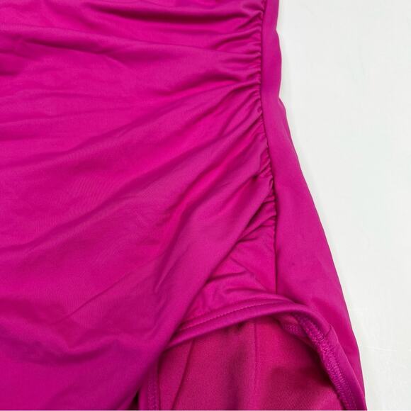 MICHAEL Michael Kors One Shoulder One Piece swimsuit pink cerise - 14 - Picture 6 of 12